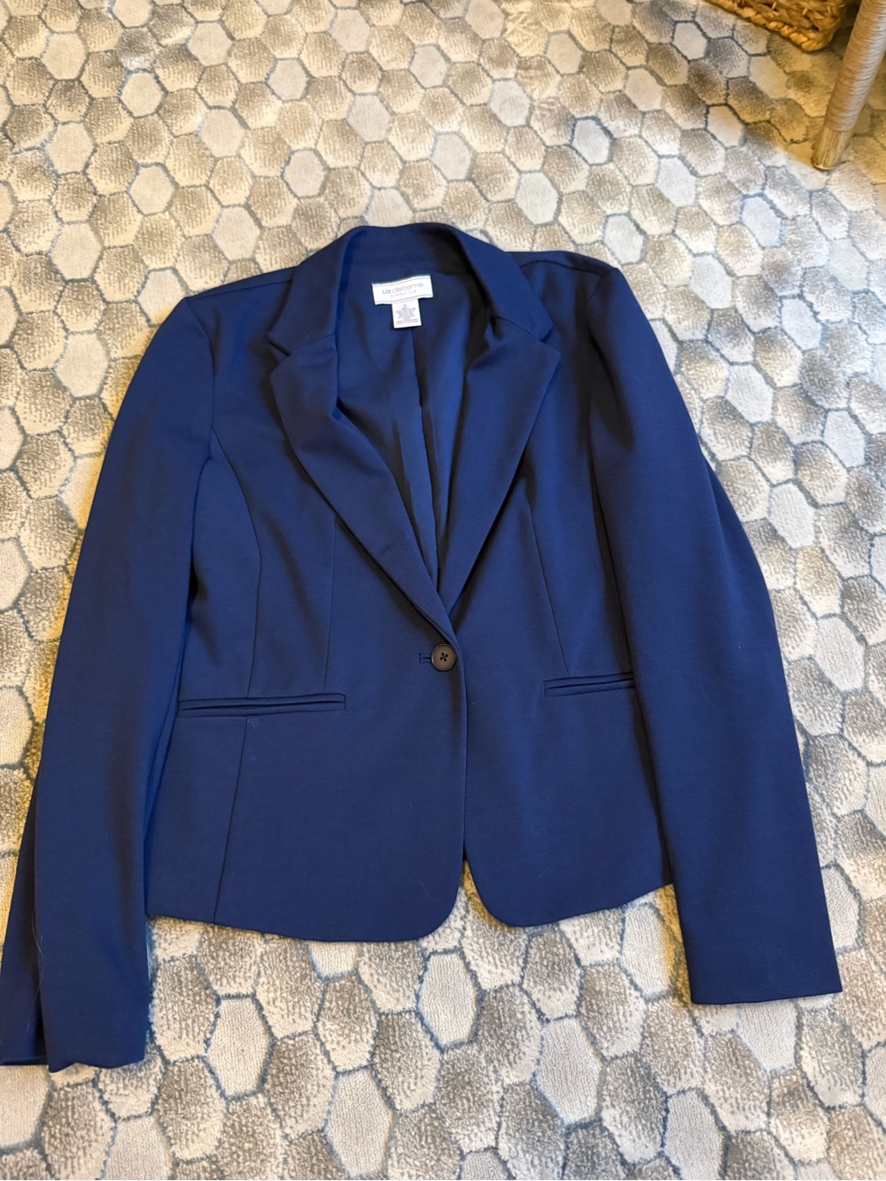 Liz Claiborne Navy Single-Button Blazer